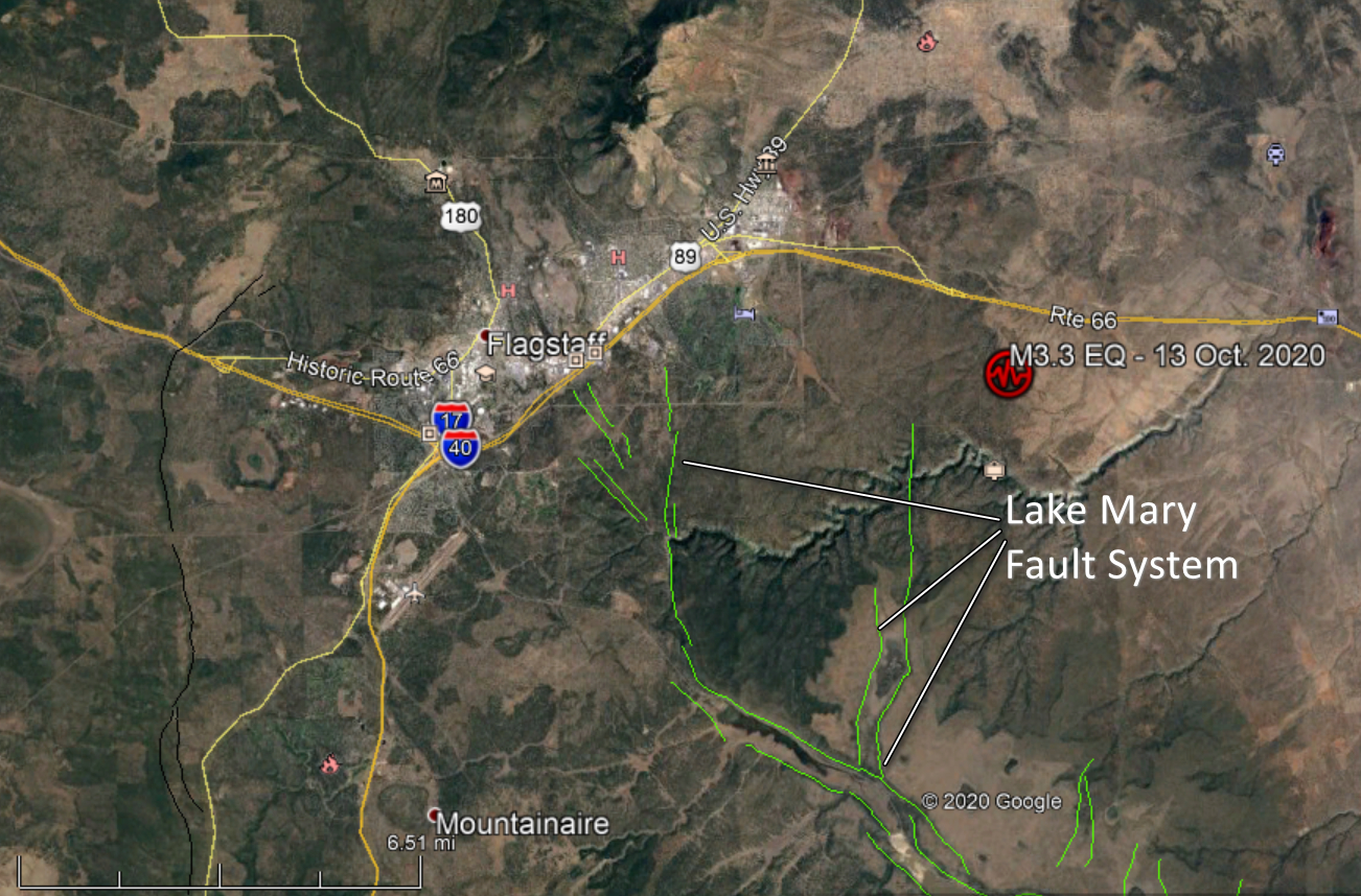 Lake Mary Fault near Flagstaff, Arizona
