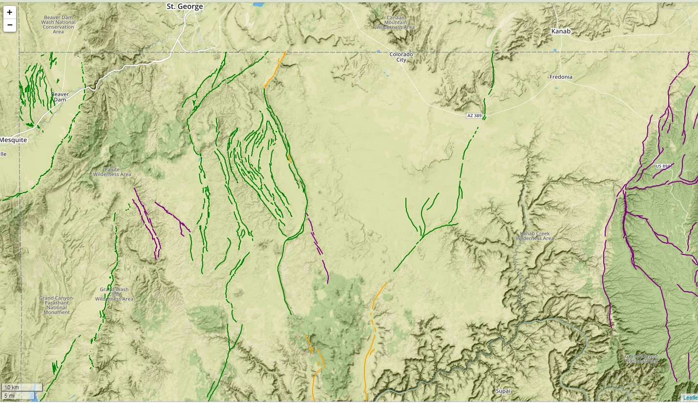 Major faults of Northwestern Arizona