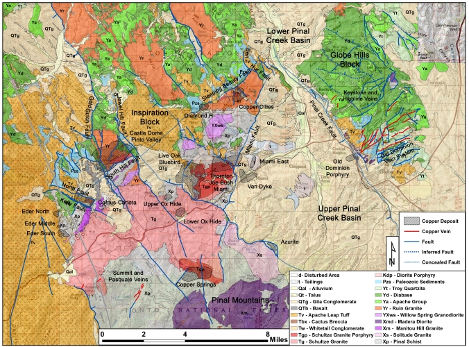 Geologic map of Globe-Miami area