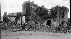 Church of northern Sonora collapsed during 1887 Sonoran earthquake. 