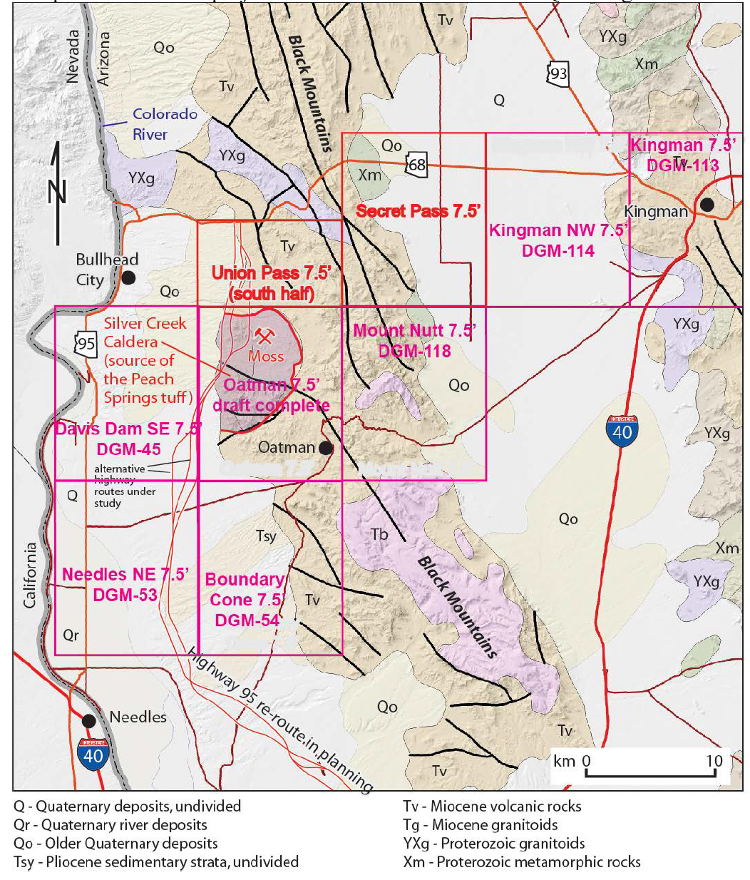Simplified geologic map