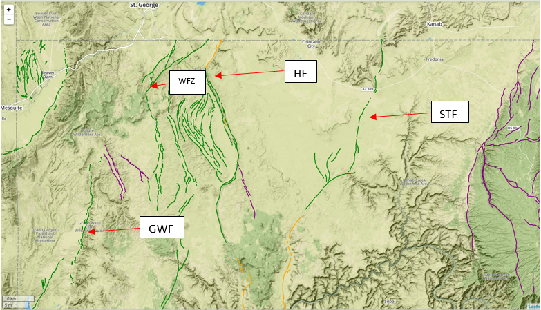 Figure 2 - Prominent fault zones