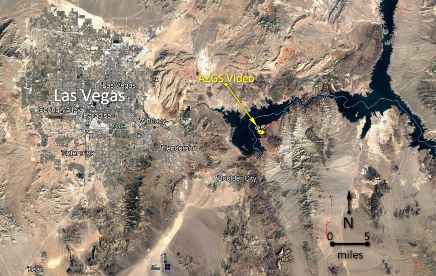 Location map of AZGS Mead Slope fault video site