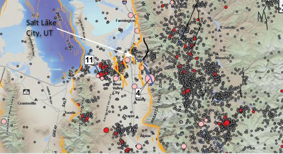 Historic earthquakes and Quaternary faults near Salt Lake City, Utah