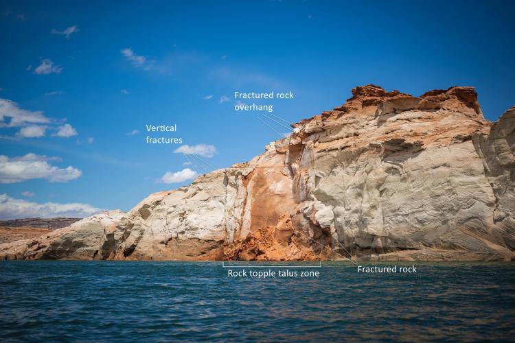 Figure 3 - face of rock topple event