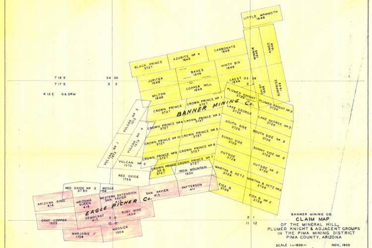 Plat data for Mineral Hill, Pima County