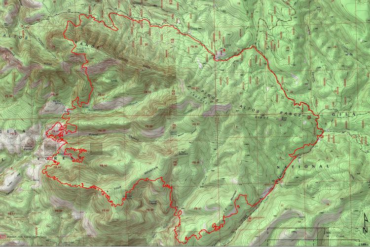 Areal extent of Tadpole Fire.